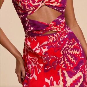 SHEIN Red and Purple High Low Dress